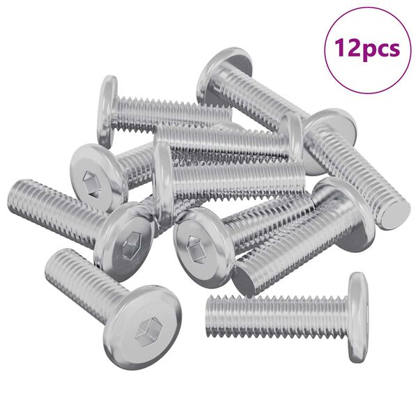 vidaXL Vite 12 pcs Argento 8 x 25 mm Acciaio