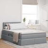 vidaXL Letto con contenitore e LED Grigio chiaro 120 x 190 cm Tessuto