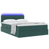 vidaXL Letto con contenitore e LED Verde Scuro 140 x 190 cm Velluto