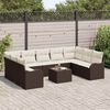 vidaXL Set Divano da Giardino Marrone polyrattan