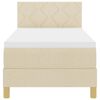 vidaXL Letto a Sorgente LED con materasso Crema 80 x 200 cm Tessuto