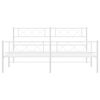 vidaXL Giroletto con Testiera e Pediera Metallo Bianco 193x203 cm