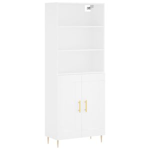 vidaXL Credenza Bianca 69,5x34x180 cm in Legno Multistrato