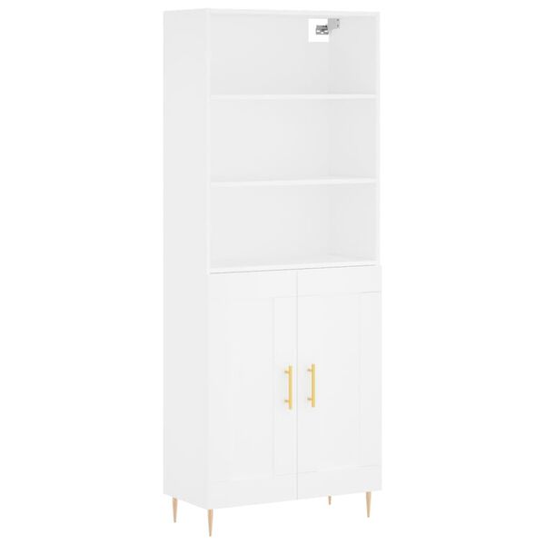 vidaXL Credenza Bianca 69,5x34x180 cm in Legno Multistrato