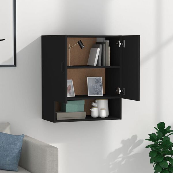 vidaXL Armadietto a Muro Nero 60x31x70 cm in Legno Multistrato