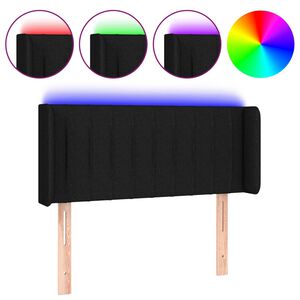 vidaXL Testiera a LED Nera 83x16x78/88 cm in Tessuto