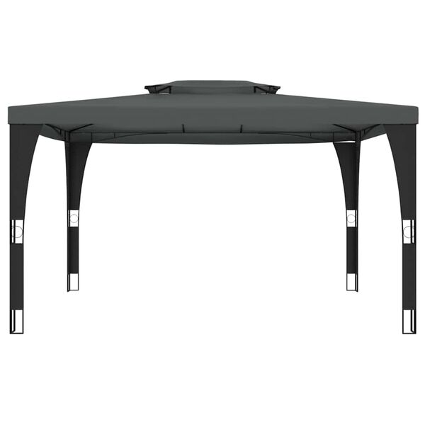 vidaXL Gazebo con Tetto Doppio Antracite 3,98x2,98 m in Acciaio