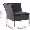 vidaXL Set Divani da Giardino 6 pz con Cuscini in Polyrattan Nero