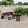 vidaXL Set Divano da Giardino con cuscino Grigio Poly Rattan