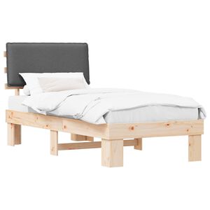 vidaXL Letto con Testiera Rivestita Grigio scuro 100 x 200 cm