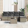 vidaXL Set Divano da Giardino 6 pcs Grigio Poly Rattan