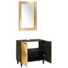 vidaXL Set di Armadi da Bagno 2 pcs Nero e Oro Legno di mango massello