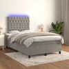 vidaXL Letto a Molle Materasso e LED Grigio Chiaro 120x200 cm Velluto