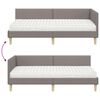vidaXL Struttura Letto Angolare con Materasso 2 pcs Talpa Tessuto