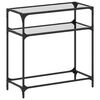 vidaXL Tavolino Consolle Piano Vetro Trasparente 80x35x81cm in Acciaio