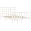 vidaXL Giroletto con Testiera Bianco Small Double Legno Massello