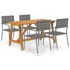 vidaXL Set Mobili da Pranzo per Giardino 5 pz Grigio