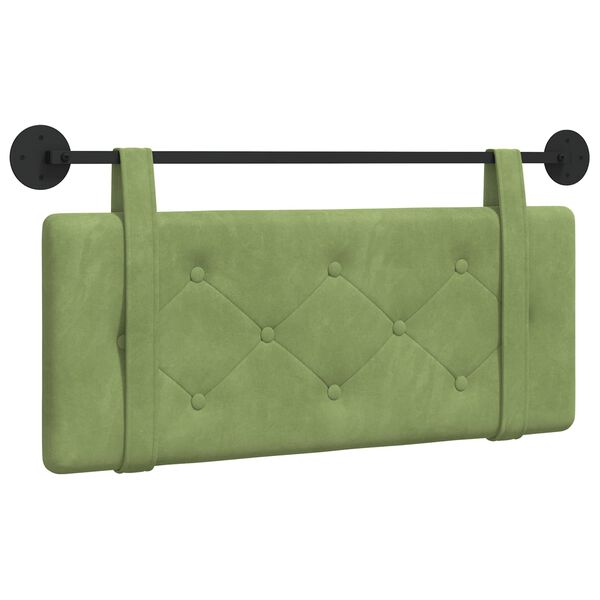vidaXL Testata appesa Verde chiaro 110 x 55 x 5 cm Velluto