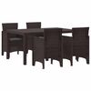 vidaXL Set da Pranzo per Giardino 5 pz Marrone Rattan Polt