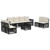 vidaXL Set Divano da Giardino 9 pcs Nero e Bianco Crema polyrattan