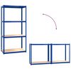 vidaXL Scaffali a 4 Ripiani 2 pz Blu in Acciaio e Legno Multistrato