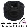 vidaXL Tubo di Irrigazione da Giardino Nero 0,6" 100 m in Gomma