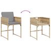 vidaXL Set Pranzo da Giardino 9 pz con Cuscini Beige Misto Polyrattan