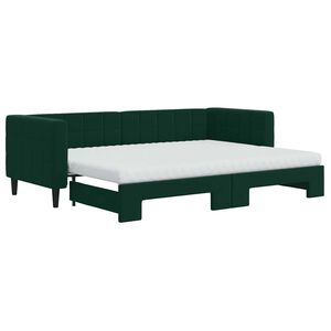 vidaXL Divano Letto Estraibile Materassi Verde Scuro 80x200 Velluto