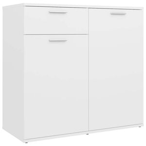 vidaXL Credenza Bianca 80x36x75 cm in Legno Multistrato