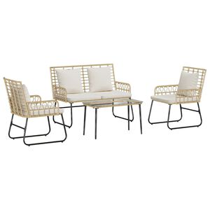 vidaXL Set di Mobili da Giardino 4 pz Nero e antracite polyrattan
