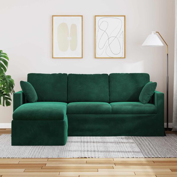 vidaXL Divano Verde Scuro 198 x 134 x 80 cm Velluto