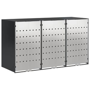 vidaXL Contenitore per Rifiuti per 3 Bidoni 340 x 77.5 x 115.5 cm