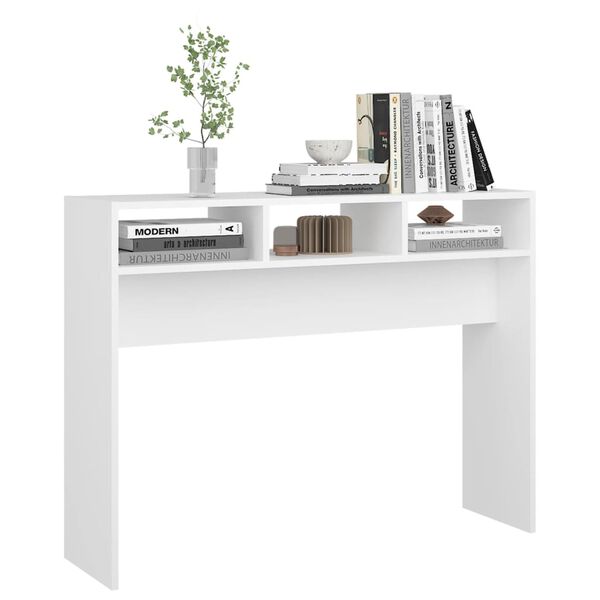vidaXL Tavolino Consolle Bianco 105x30x80 cm in Legno Multistrato