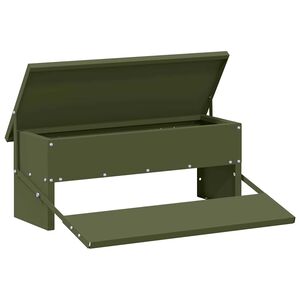 vidaXL Mangiatore a Pedale per Pollo Verde oliva 48,5 x 39,5 x 19 cm