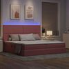 vidaXL Letto con contenitore e LED con led Rosa 200 x 200 cm Velluto
