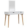 vidaXL Set Tavolo da Trucco FAUSKE 2 pz Bianco 100 x 50 x 143 cm