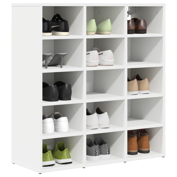 vidaXL Mobile per scarpe Bianco 77,5 x 30 x 83,5 cm Legno multistrato