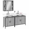 vidaXL Set Mobili da Bagno 3 pz Grigio Sonoma in Legno Multistrato