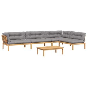 vidaXL Set Divano Pallet Giardino 5pz con Cuscini Massello Acacia