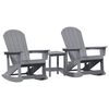 vidaXL Set Lounge da Giardino 3 pcs Grigio chiaro HDPE