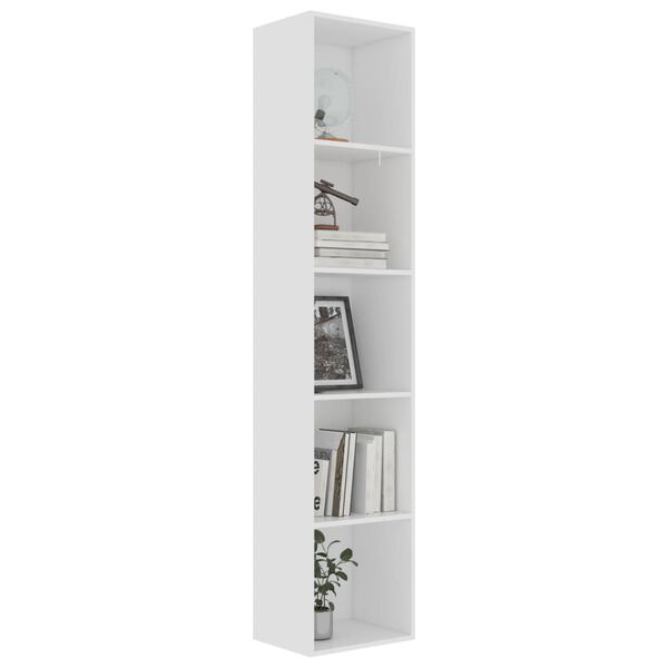 vidaXL Libreria Bianca 40x30x189 cm in Legno Multistrato