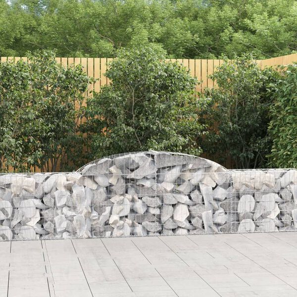 vidaXL Cesti Gabbioni ad Arco 6 pz 300x30x60/80 cm Ferro Zincato