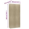 vidaXL Scarpiera Rovere Sonoma 80x35,5x180 cm in Legno Multistrato