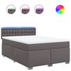 vidaXL Giroletto a Molle con Materasso Grigio 140x200 cm in Similpelle
