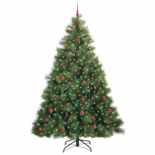 vidaXL Albero di Natale artificiale con 300 LED Verde 240 cm PE e PVC