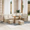 vidaXL Set Divano da Giardino con cuscino 9 pcs Beige e Crema