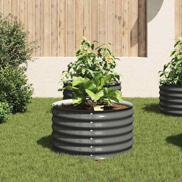 vidaXL Letto Rialzato Giardino 80x80x44 cm in Acciaio Zincato Grigio