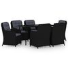 vidaXL Set da Pranzo da Giardino 7 pz Nero