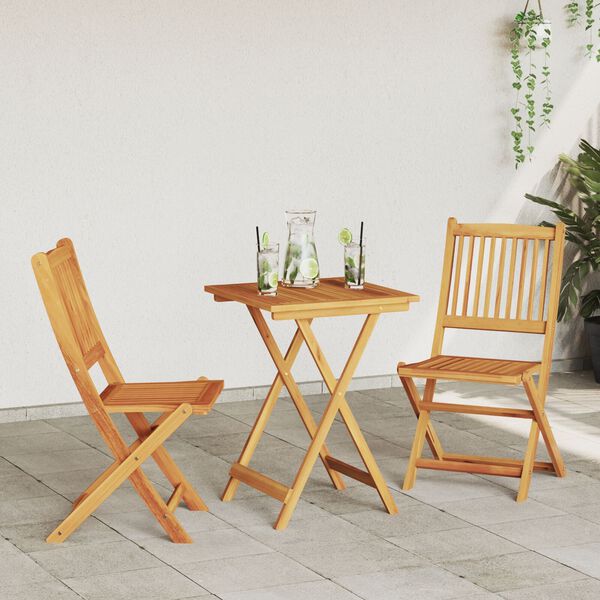 vidaXL Set Bistro da Giardino 3 pcs Marrone Legno di Acacia Massello