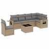 vidaXL Set Divani da Giardino 7 pz con Cuscini Beige in Polyrattan